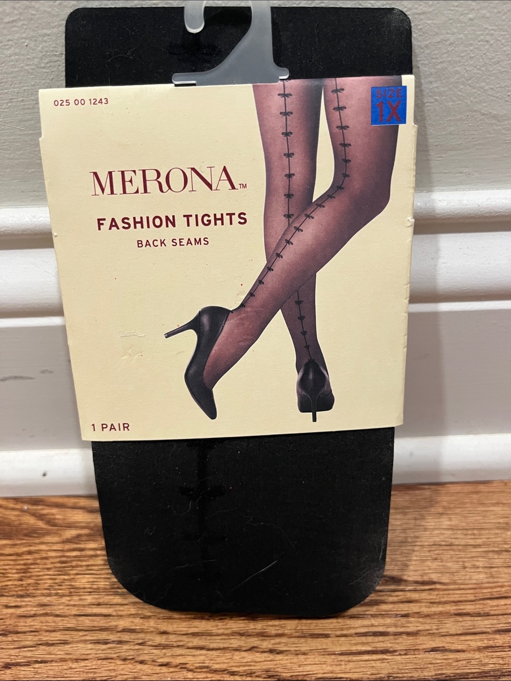 Back-seam Fashion Tights with Bows 1X